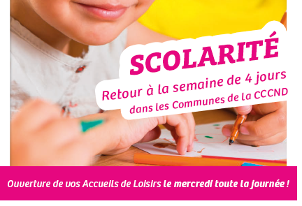 Retour à la semaine de 4 jours dans les communes de la CCCND