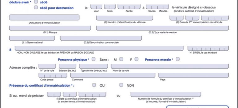 Procédure de cession de véhicule d’occasion