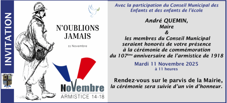 Commémoration du 11 novembre 2025 Commémoration du 11 novembre 2025