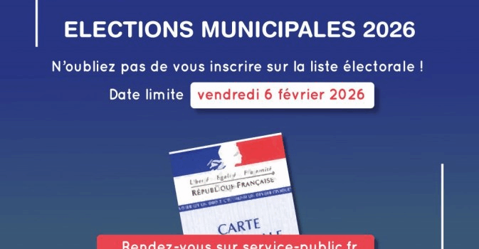Inscription sur les listes électorales en vue des élections municipales de 2026
